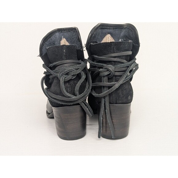 New Freebird by Steven Casey Ankle Bootie Black Leather Women's Size 7.5 Moto - Picture 3 of 10